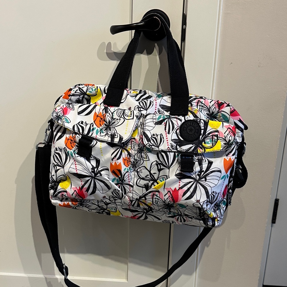 Kipling Floral Diaper Bag | Lightweight Nylon | Multi Pocket Great Storage